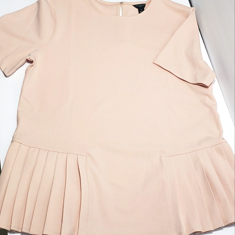Ann Taylor Pleated Hem Tee